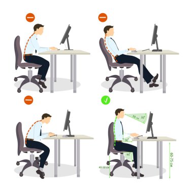 Sitting posture set.