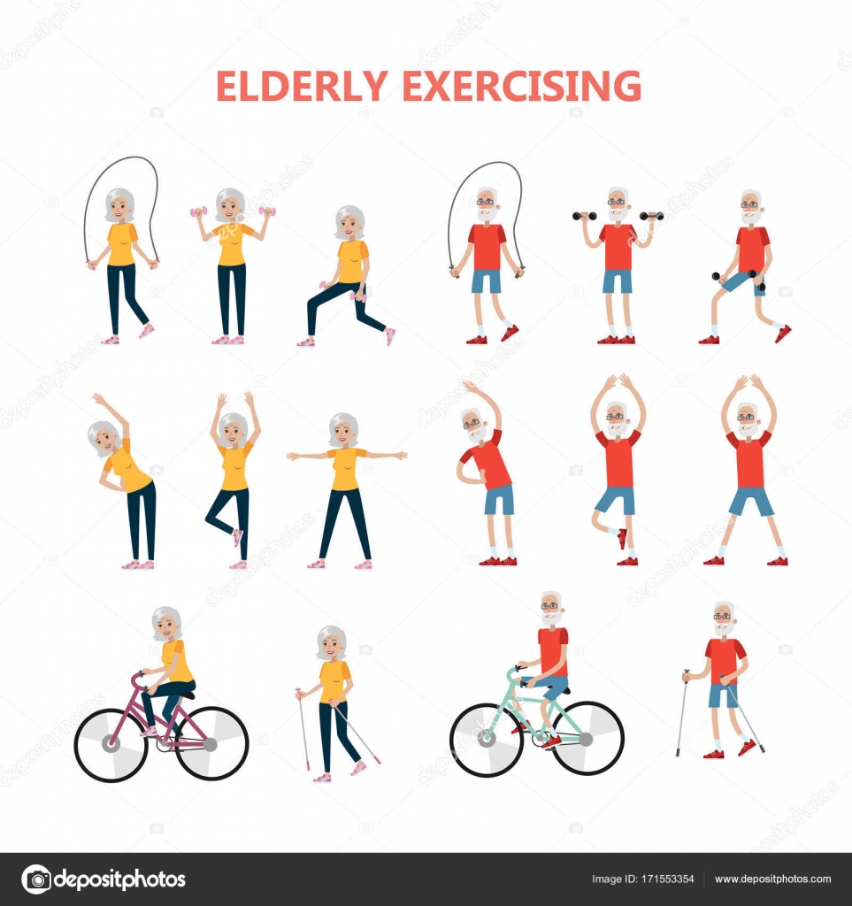 Spiksplinternieuw Exercise for elderly. — Stock Vector © inspiring.vector.gmail.com XX-88
