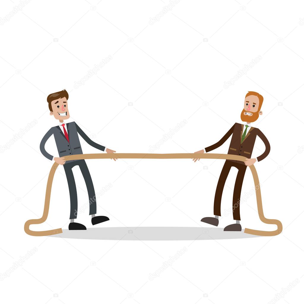 Rope pulling competition. — Stock Vector ©