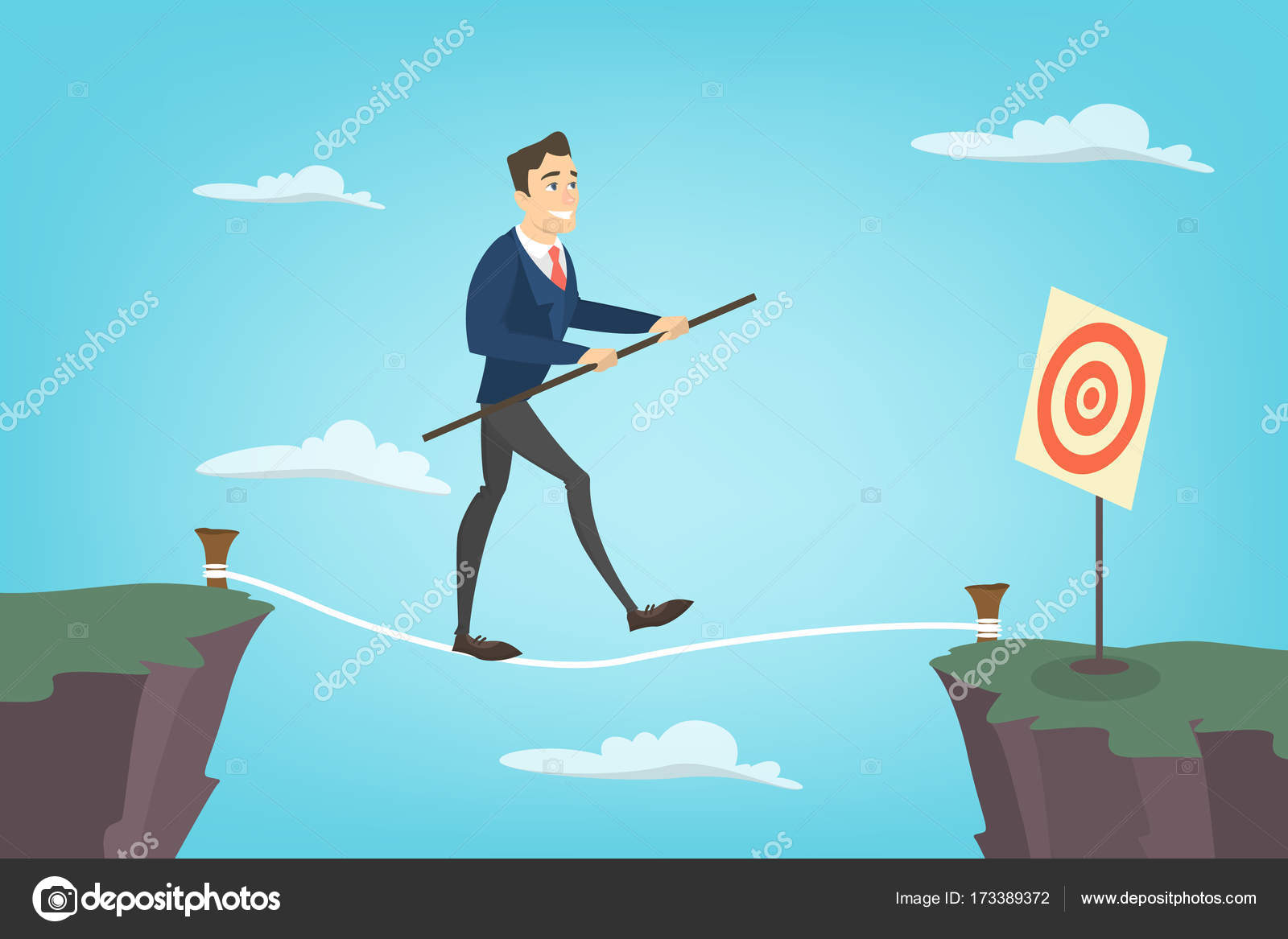 Geschäftsmann Seiltänzer. — Stockvektor © inspiring.vector.gmail.com
