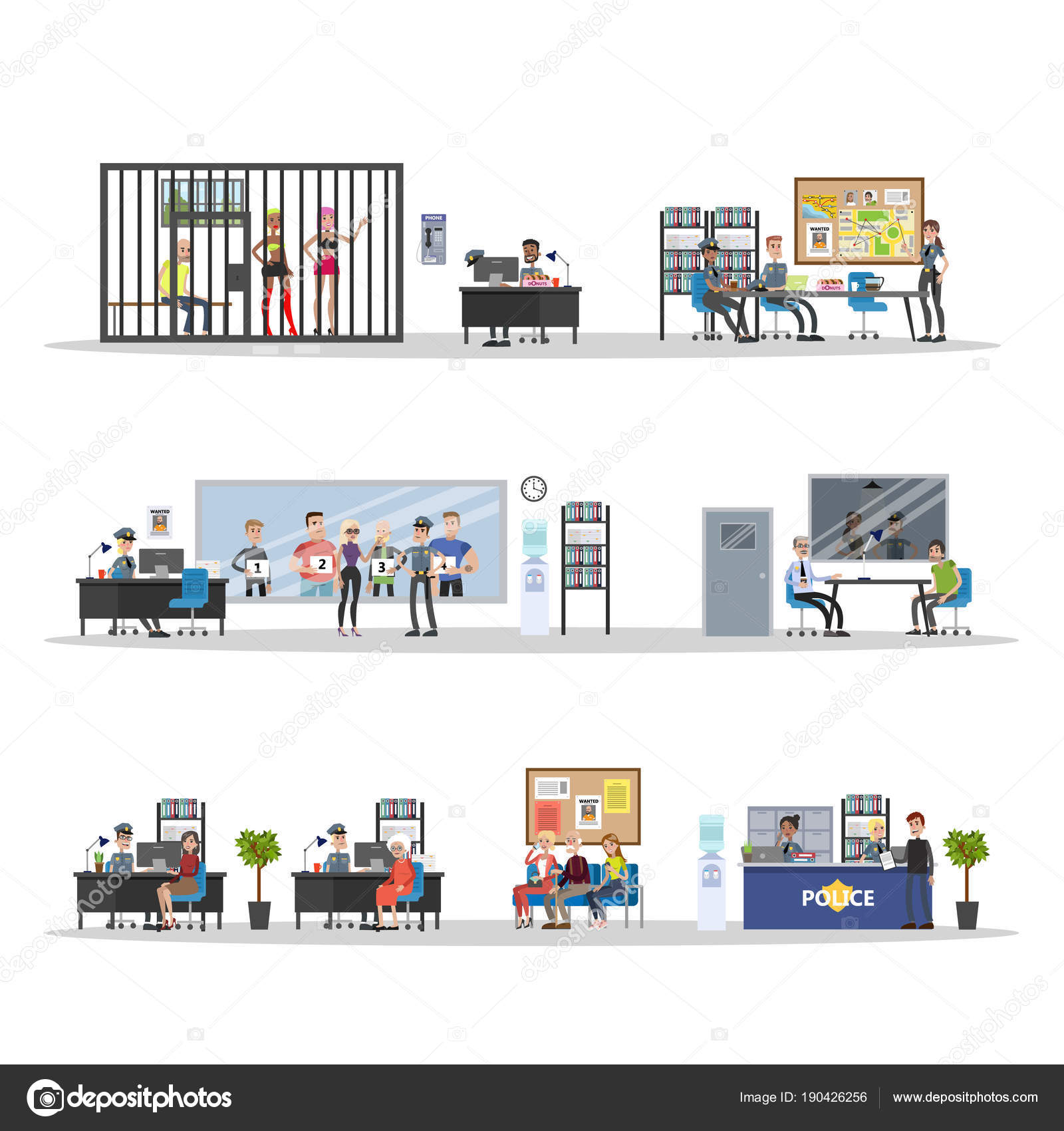 Police Station Interior Stock Vector C Inspiring Vector