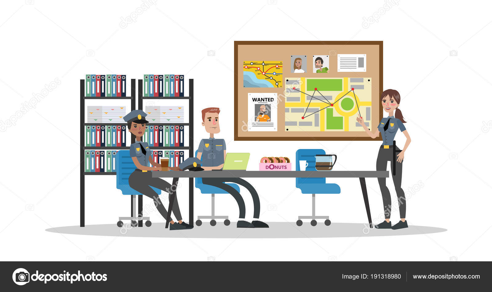 Police Station Interior Stock Vector C Inspiring Vector