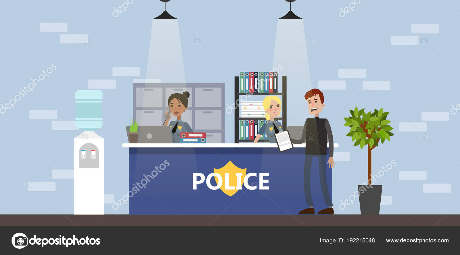 Police Station Interior Stock Vector C Inspiring Vector