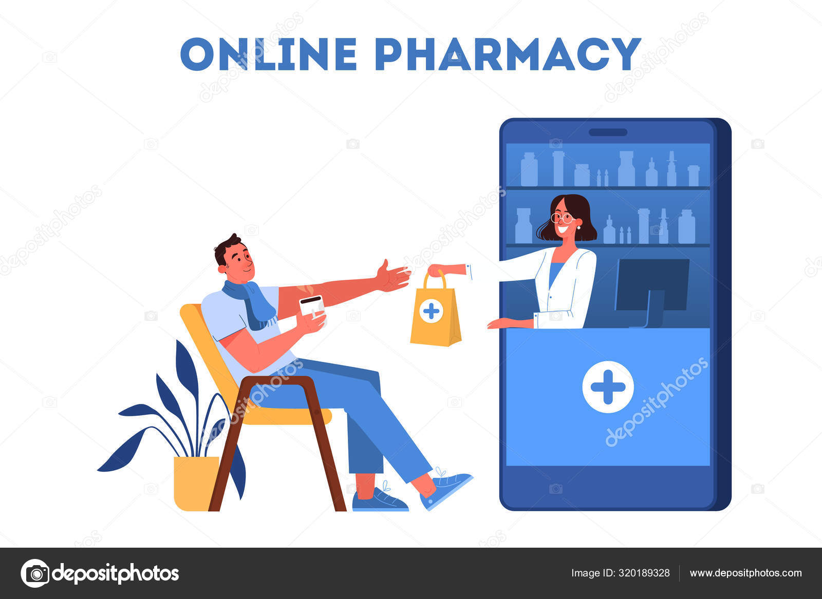 Vector illustration of online pharmacy store. Medicines online Stock Vector Image by ©inspiring.vector.gmail.com #320189328