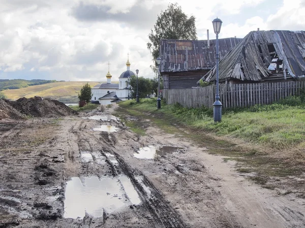 Köy manzara, yol Sviyazhsk Tapınağı, Tataristan, Rusya Federasyonu