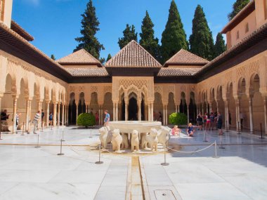 Avlu aslan, Granada, İspanya