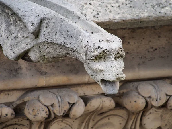 Close-up of gargoyle on Notre Dame Cathedral, Paris Stock Image