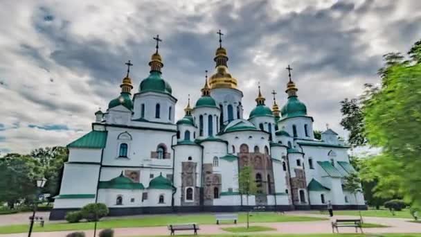 Kyjev Motion Timelapse, Kyjev Sophia Cathedral — Stock video