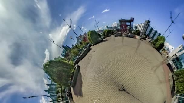 Little Tiny Planet 360 Degree. Kiev. Station — Stock Video