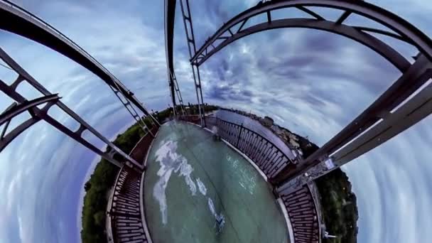 Pequeño planeta pequeño 360 grados — Vídeos de Stock