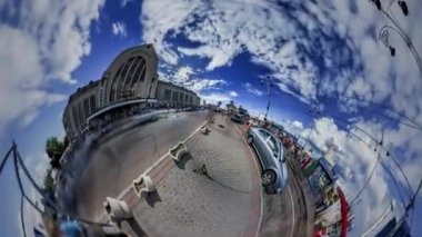 Küçük küçük gezegen 360 derece Kiev Ukrayna tren istasyonu katedral turizm akşam Opera gündüz bağımsızlık kare ışıklı sinagog Sights
