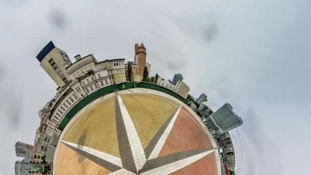 Pequeño planeta 360 grados, kiev.trinity Square — Vídeo de stock