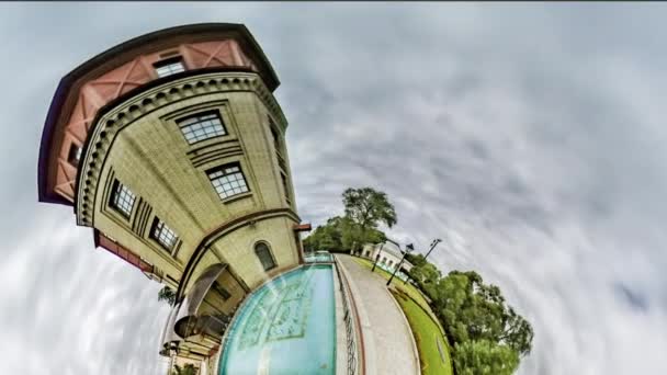 Pequeño planeta de 360 grados. Museo del Agua — Vídeos de Stock