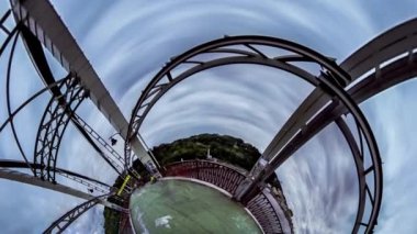 Little Tiny Planet 360 Derece, Köprü İnşaatı, Kiev, Yaya Köprüsü, Ukrayna Turu