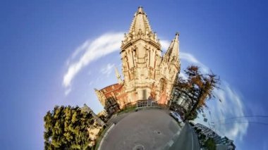 Kiev Little Tiny Planet 360 Derece Nicholas Katedrali, Kiev Sights, Ukrayna Turu.