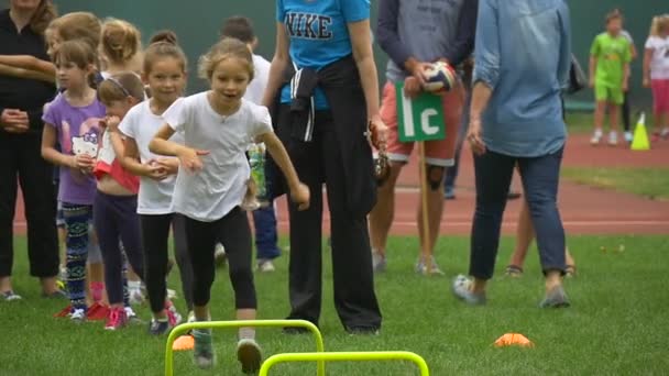 Opole Polonya Eylül 2016 Çocuklar Aileleri Olimpiyat Spor Okulu Nin — Stok video