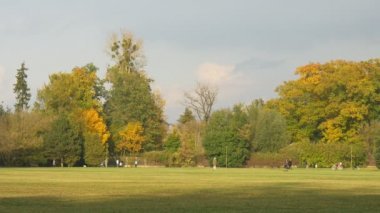 Sonbahar gün. Eski Park sonbaharda. Eğlence insanlar. Doğa üzerinde