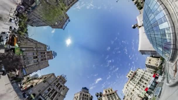 Kanin hål Planet 360 graders. Kiev. Centrum — Stockvideo