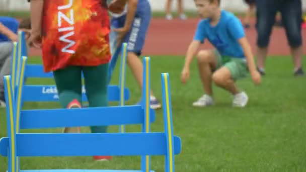 Opole Poland Sep 2016 Children Sports Festival Pupils Elementary Grades — Vídeos de Stock