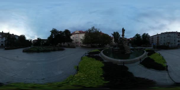 360 Grados Panorama Del Parque Ciudad Hora Noche — Vídeos de Stock