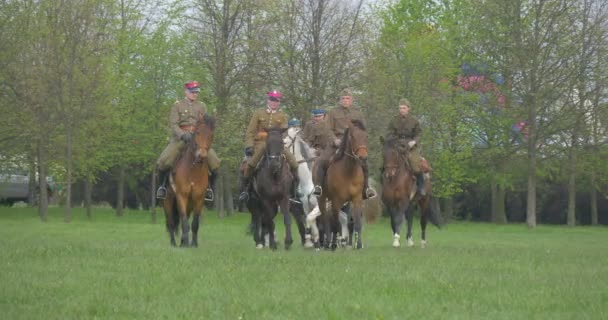 Opole Poland May 2016 Polish Flag Day Opole Soldiers Riders — Stock videók