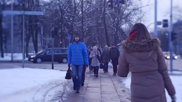 ポーランド オポール 2017年2月02日 ポーランド オポール市の典型的な冬の日 — ストック動画