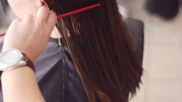 Saç profesyonel saç modeli yardımıyla yangın — Stok video