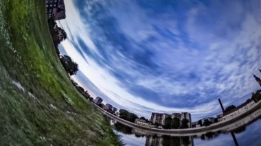 Tavşan deliği gezegen 360 derece oder bankalar Panorama gündüz ve akşam eski şehir dünya günlük yaşamda olduğunu Polonya tarihi Opole şehir turizm değiştirme