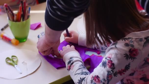 Opole Poland Feb 2017 Children Participate Master Class Creation Scenery — Stockvideo