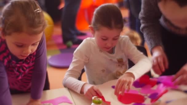 Opole Poland Feb 2017 Children Participate Master Class Creation Scenery — Video