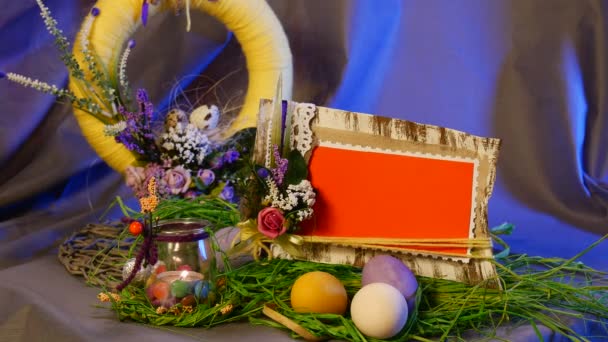 Opole Poland Jan 2017 Splendid Table Setting Made Easter Hen — Stockvideo