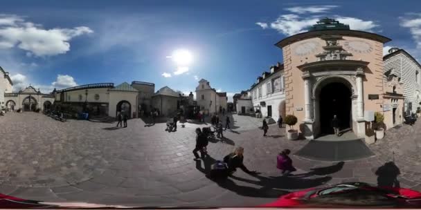 360 Stupňové Panorama Evropského Města Historickými Budovami — Stock video