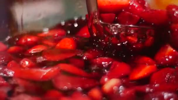 Strawberry Summer Party Cottage Quench Your Thirst Prepare Lot Holiday — Stock Video