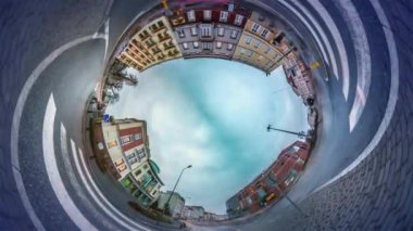 Avrupa 'da 360 derece VR sokak manzarası