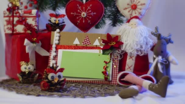 Wspaniałe Kartki Świąteczne Pokazy Slajdów Ramki Zdjęcia Zrobione Dala Sowy — Wideo stockowe