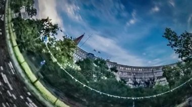 Gezegen 360 derece günbatımı Opole Venedik sembol sinekler Vintage binalar Street kanal Nehri boyunca yaz aylarında akşam serin zaman tavşan deliği