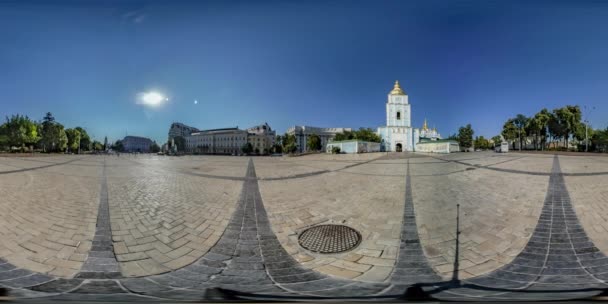 360 Gradi Panorama Piazza Kiev Ucraina — Video Stock