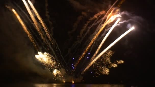 Romantikus Este Tűzijáték Csillogó Különböző Színek Nagyon Drága Ajándék Szeretett — Stock videók