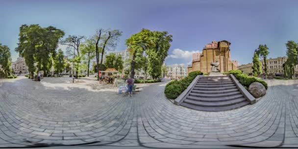Ukrayna Kyiv Şehir Meydanının 360 Derecelik Manzarası — Stok video