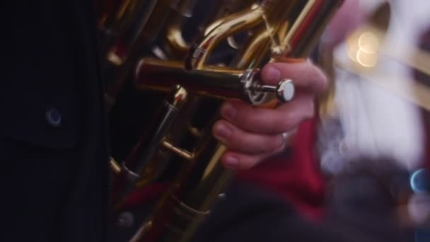 Комплексный механизм дорогостоящего музыкального инструмента — стоковое видео
