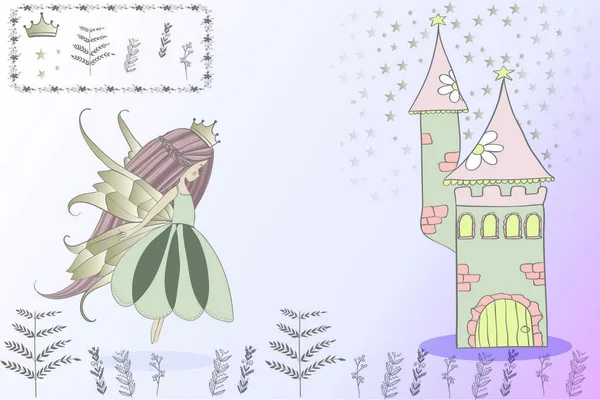 童话童话中的仙女 — 图库矢量图片