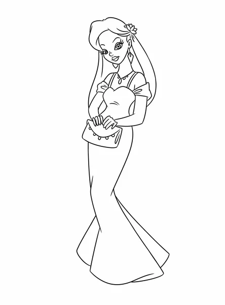 Girl appointment coloring pages cartoon — Stock Photo, Image
