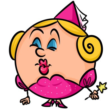 Karakter balon peri kalın çizgi film 