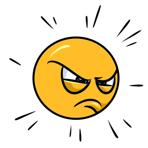 怒っている太陽漫画イラスト — ストック写真