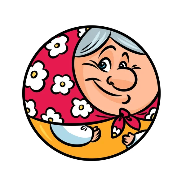 Ball character matryoshka grandmother cartoon