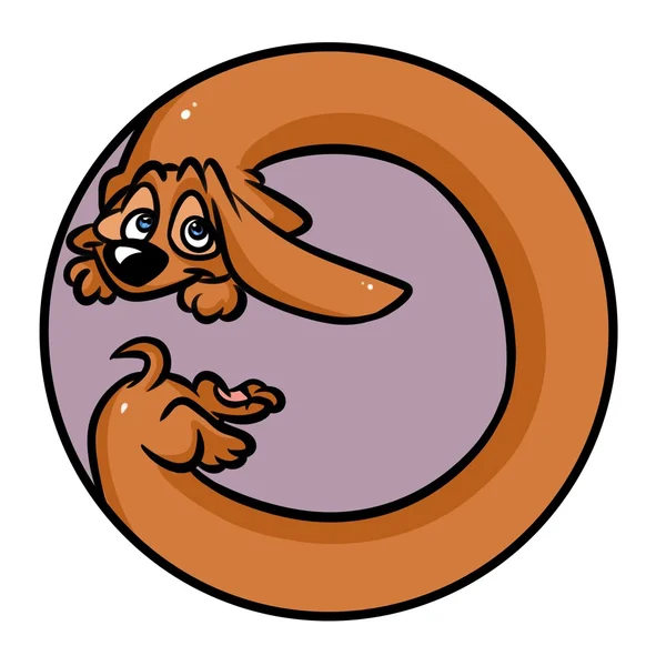Bola personagem cão dachshund desenho animado — Fotografia de Stock