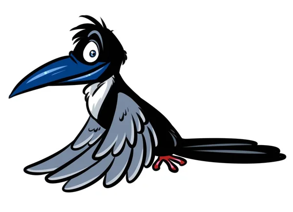Raven grijze vogel cartoon — Stockfoto
