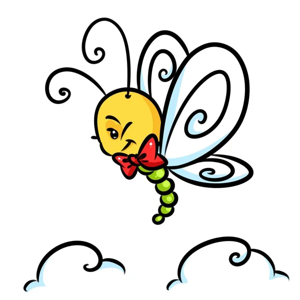 Insecto mariposa vuelo de dibujos animados —  Fotos de Stock
