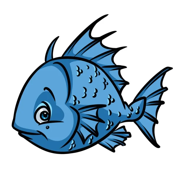 Pescado azul ruff dibujos animados — Foto de Stock