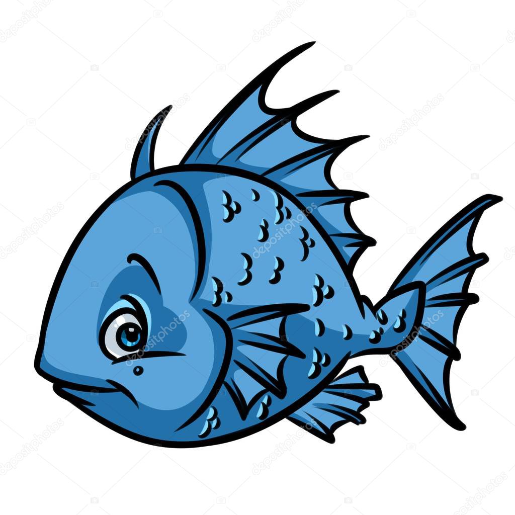 Blue Fish ruff cartoon